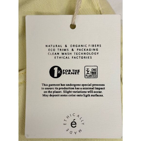 Etica Micki Flared Jean with Chewed Hem in Pale Yellow NWT Size 25 - Picture 4 of 5